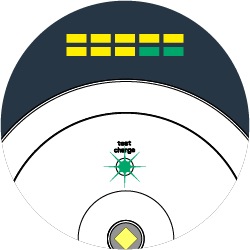 Emergency luminaire with coloured status indicator