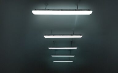Umbra LED Batten lights on dark background